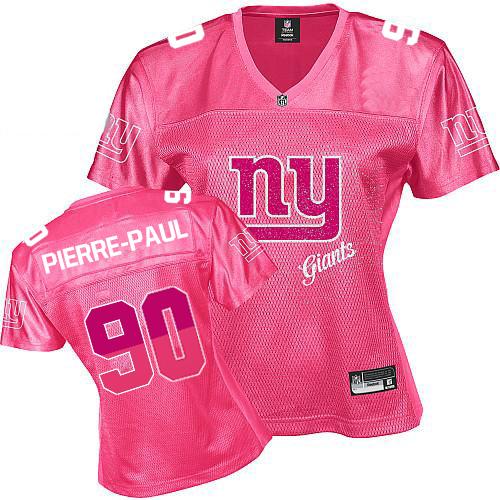 Giants #90 Jason Pierre-Paul Pink 2011 Women's Fem Fan Stitched NFL Jersey